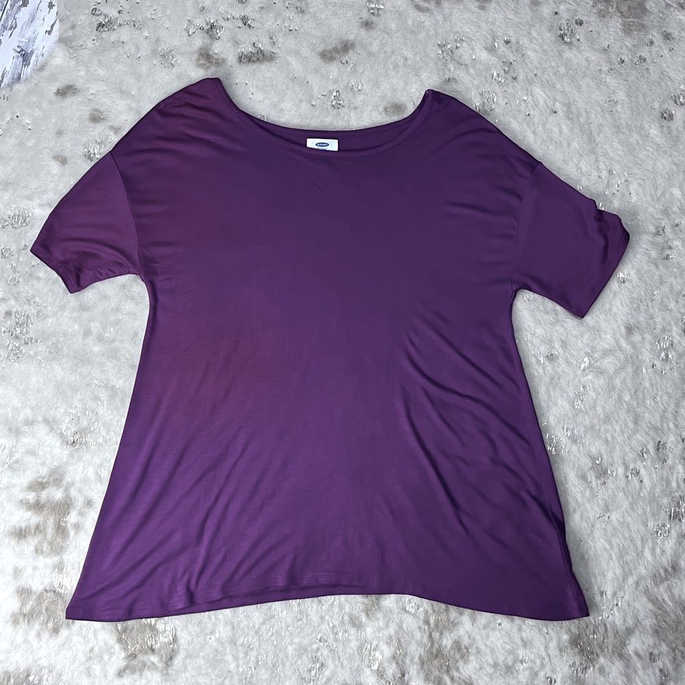 Old Navy Asymmetrical Flowy Drop Sleeve Top in Medium Tall Purple 💗